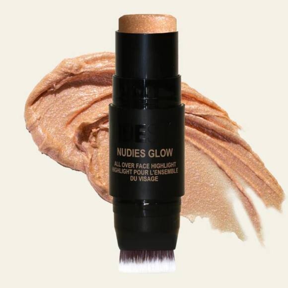 Nudestix Nudies Glow Cream Highlighter Stick with Brush in Euphorix - Picture 1 of 4